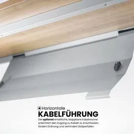 bümö Schreibtisch R-Serie Grau / Silber