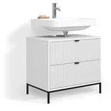 livinity® Waschbeckenunterschrank Aterno 2 Auszüge 70 x 63 x 45,1 cm Weiß