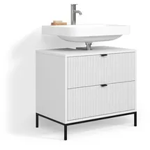 livinity® Waschbeckenunterschrank Aterno 2 Auszüge 70 x 63 x 45,1 cm Weiß