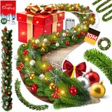 Kesser KESSER® Weihnachtsgirlande mit Beleuchtung Girlande Weihnachtsdeko In Outdoor - Grün