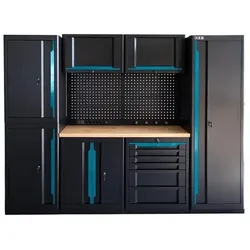 HBM professionelles, modulares Werkstattsystem der Extraklasse, 10-teilig, schwarz-blau