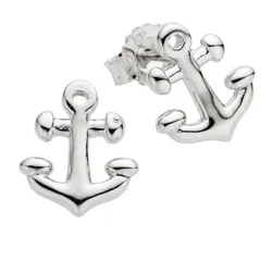 Zeeme Basic Ohrringe Silber 925 rhodiniert mit Anker-Motiv