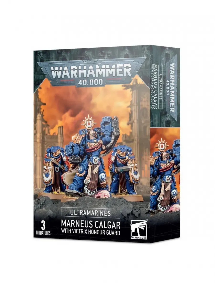 W40k: Ultramarines - Marneus Calgar with Victrix Honour Guard (3 Figuren)