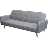 MCW Schlafsofa MCW-J18, Couch Klappsofa Gästebett Bettsofa, Schlaffunktion Stoff/Textil 185cm ~ grau