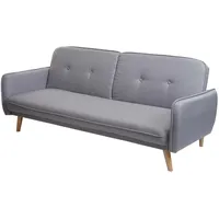 MCW Schlafsofa MCW-J18, Couch Klappsofa Gästebett Bettsofa, Schlaffunktion Stoff/Textil 185cm ~ grau