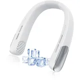 Aitsite Nackenventilator mit Kühlung, Lange AkkulaufzeitLeise Leuchtung Nackenkühler Halsventilatoren Led Anzeige 360° Kühlender USB Ventilator Testsieger Hals Turbo für Unterwegs Reisen Sport