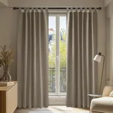 Deconovo Verdunkelungsvorhang Schlaufen Gardinen Blickdicht Vorhang Blickdicht Schlaufen Thermovorhang Kälteschutz thermo gegen Kälte Thermogardine Hitzeschutz, 290x140 cm(HöhexBreite), Taupe, 2er Set