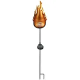GLOBO Solarleuchte Metall rostfarben 93,5 cm x 7,3 cm 1er Set schwarz