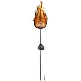 GLOBO Solarleuchte Metall rostfarben 93,5 cm x 7,3 cm 1er Set schwarz