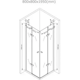 Buylando Sofia Eck-Duschkabine 80 x 195 cm Klarglas