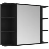 vidaXL Spiegelschrank 80 cm 1 Tür schwarz