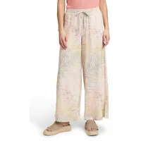 Cartoon Leinenhose mit Aufdruck in Cream/Apricot | Gr.: 44