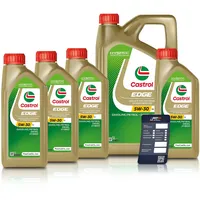 4x 1 L + 5 L = 9 Liter Castrol Edge Fluid Titanium 5W-30 LL Motoröl inkl. Castrol Ölwechselanhänger