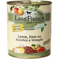 LandFleisch Dog Pur Lamm, Ente mit Kartoffeln & Wildapfel 400 g