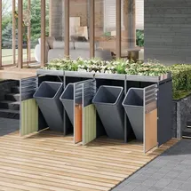 stilvora Mülltonnenbox mit integriertem Pflanzbereich 4 m grau