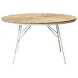 Cinas Ellen Gartentisch Ø 130 x 74 cm Weiß/Teak