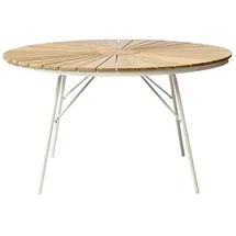 Cinas Ellen Gartentisch Ø 130 x 74 cm Weiß/Teak