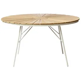Cinas Ellen Gartentisch Ø 130 x 74 cm Weiß/Teak