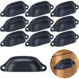 20 Stück Vintage-schubladengriffe Aus Eisen Und Schwarzer Muschel Für Schränke, Schubladen Und Medikamentenschränke