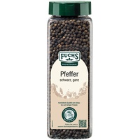 Fuchs Professional - Pfeffer schwarz ganz, Ungemahlener Pfeffer zum Mörsern oder für die Pfeffermühle geeignet, Mit praktischem Streuaufsatz, 500 g im großen Streuer