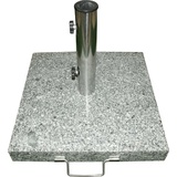 VCM Sonnenschirmständer 25 kg Granit eckig grau 40 x40cm Edelstahlgriff Rollen