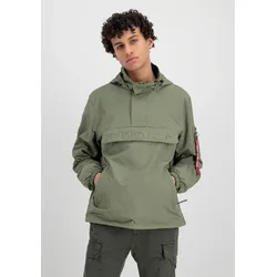 Anorak ALPHA INDUSTRIES "Alpha Industries Men - Outdoor Jackets Anorak Embroidery Logo", Herren, Gr. S, grün (olive), Obermaterial: 100% Nylon, Futter: 100% Polyester, Jacken