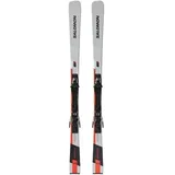 SALOMON Herren All-Mountain Ski E S/MAX X9 TI + M11 GW L80, Größe 165 in Silber Chrome/Neon Red/Black