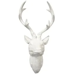 XXL Hirschgeweih Hirschkopf Geweih 10-Ender Weiß glänzend Optik 48x32x61cm