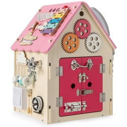 COSTWAY Lernspielzeug Kinder Spielhaus, Montessori Holz Spielzeug rosa