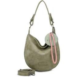 Schultertasche FRITZI AUS PREUSSEN "Fritzi Hobo", Damen, Gr. B/H/T: 10cm x 31cm x 33cm, grün, Polyurethan (PU), unifarben, Taschen, mit abnehmbaren Schultergurt