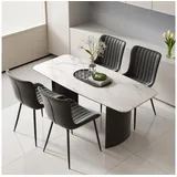 Odikalo Esszimmerstuhl Küchenstuhl Wohnzimmerstühle Polsterstuhl Kunstleder-Sessel 2/4er-set schwarz