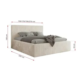 MKS Meble Polsterbett mit Bettkasten TILIANO CLASSIC - beige ¦ Maße (cm): B: 156 H: 108