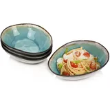 sänger Pastaschalen Capri aus Steingut, 4-teiliges Pasta Teller Set, Bowl Schüssel, Modernes und Einzigartiges Design | PREMIUM COLLECTION