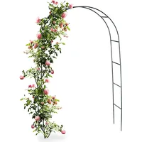 Relaxdays Torbogen Rankhilfe für Kletterpflanzen und Rosen 240 cm, Rosenbogen aus Metall witterungsbeständig, grün, 240 x 140 cm