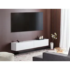Beliani Gladstone TV-Lowboard 180 x 30 x 32 cm Weiß Melamin