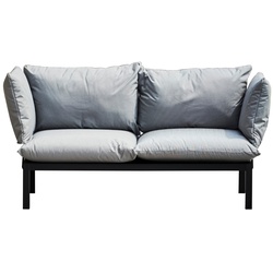 Sitzgruppe Domino 2er-Sofa mit 2 Sessel, Schwarz/Grau