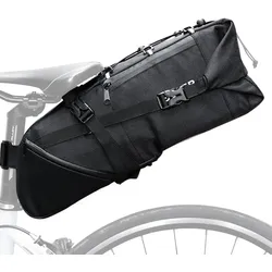 Lixada Fahrrad-Satteltasche, 3–10 l, großes Fassungsvermögen, für Mountainbikes, Straßen, MTB, Fahrrad, Radfahren, Hecktasche, Aufbewahrung schwarz