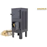 Markone Magnus Kaminofen mit Schamottstein GT7 schwarz Ofen für Terrasse, Garten, Balkon