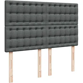 vidaXL Boxspringbett 140 x 200 cm Dunkelgrau