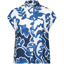 Betty & Co Hemdbluse mit Print Blau/Weiß 40