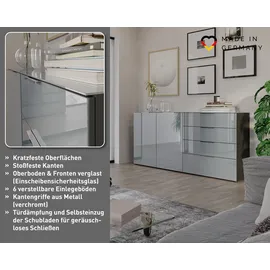 Germania Sideboard Oakland 184 x 102 x 42 cm grau/silber