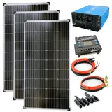 Solartronics Komplettset 3x130 Watt Solarmodul 1500 Watt TS1500 Spannungswandler Laderegler