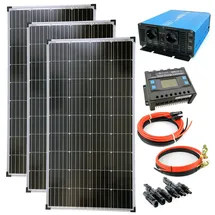 Solartronics Komplettset 3x130 Watt Solarmodul 1500 Watt TS1500 Spannungswandler Laderegler