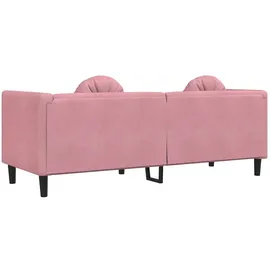 vidaXL Sofa mit Kissen 3-Sitzer Rosa Samt