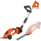 VARO POWER plus Dual Power Akku-Heckenschere POWDPG75300-20-V-Teleskop-Heckenschere, ohne Akku und Ladegerät, 100 mm (Grasschere) und 180 mm (Heckenschere) Messer und 8 mm Spaltmaß