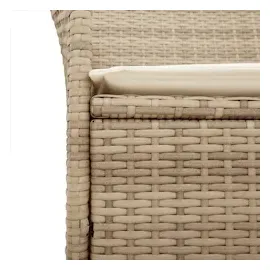 vidaXL Gartenstühle mit Kissen 2 Stk. Beige Poly Rattan Massivholz