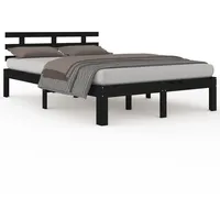 VidaXL Massivholzbett Schwarz 200x200 cm1273485