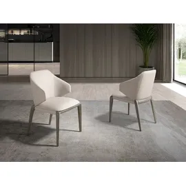 ac angel cerda Angel Cerdá Cremefarbener Kunstlederstuhl 5123