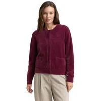 Tom Tailor 1048318 Strickjacke in Webpelz-Optik, Bordeaux, L