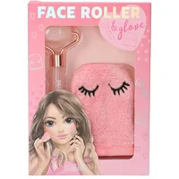 DEPESCHE 13508 TOPModel Gesichtsroller Set Beauty and Me, mit Rosenquarz-Roller und weichem Wasch-Handschuh in Rosa